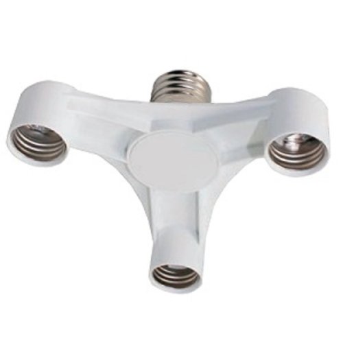 Патрон-переходник тройной Ecola Base Е27/3хЕ27 Белый фото Патрон-переходник тройной Ecola Base Е27/3хЕ27 Белый картинка